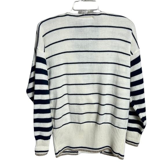 Vintage 80s Expressly for Joyce Nautical Old Money Striped Women's Sweater Small - Picture 6 of 7